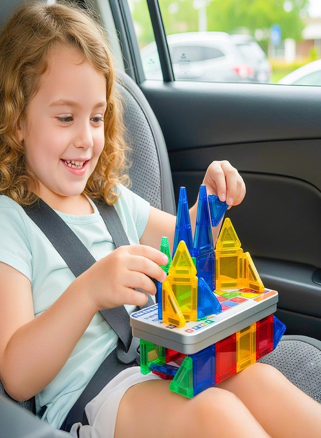 NEOROD Mini Magnetic Tiles Travel Set - Portable STEM Building Blocks for Quiet Play on The Go | Compact Magnet Toys & Road Trip Essentials | Educational Gift for Boys & Girls Ages 3+ - Image 4